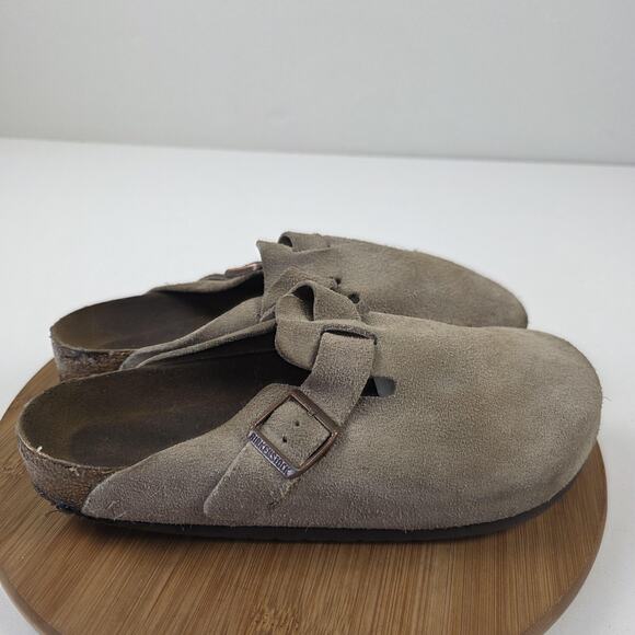 Birkenstock Taupe Suede Slip-Ons - Picture 4 of 12